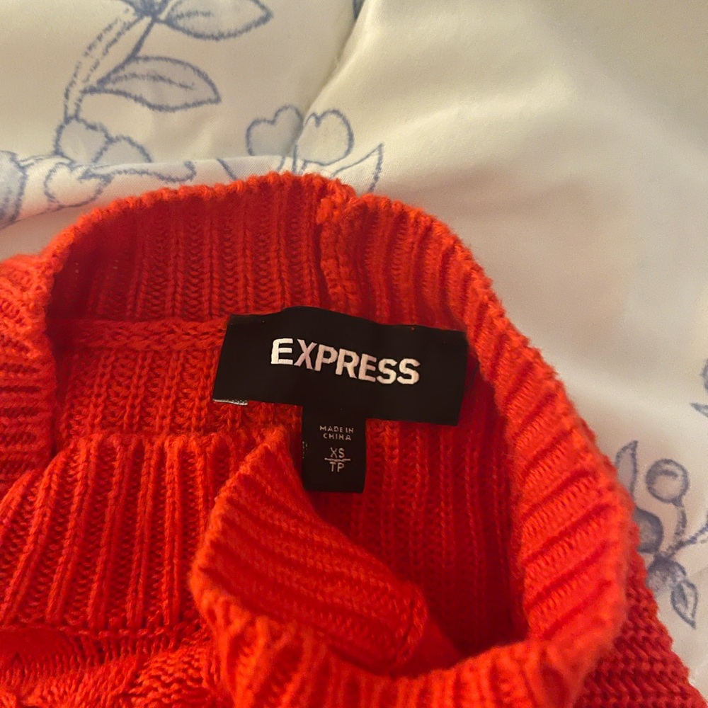Express Red Crew Neck Sweater - Picture 2 of 3